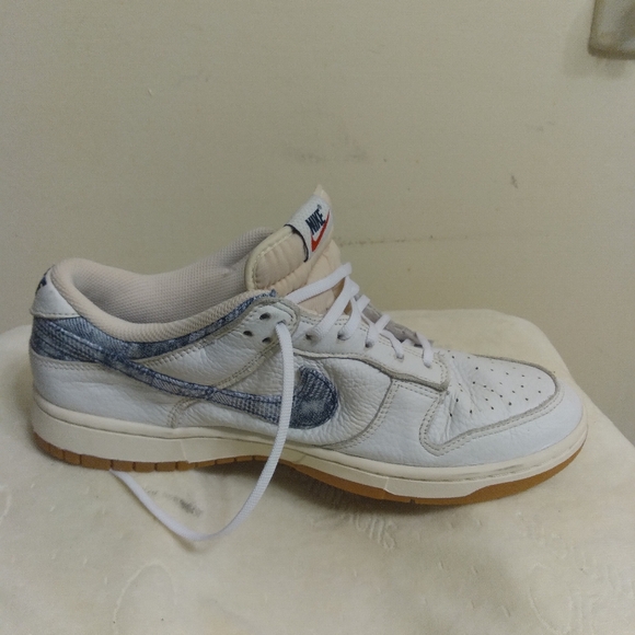 Mens Nike Dunk Low Americana Washed Denim White Blue FN6881-100 Sneakers Sz 10.5 - Picture 15 of 16